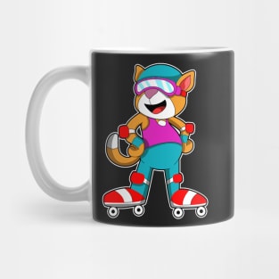 Cat at Inline skating with Inline skates & Helmet Mug